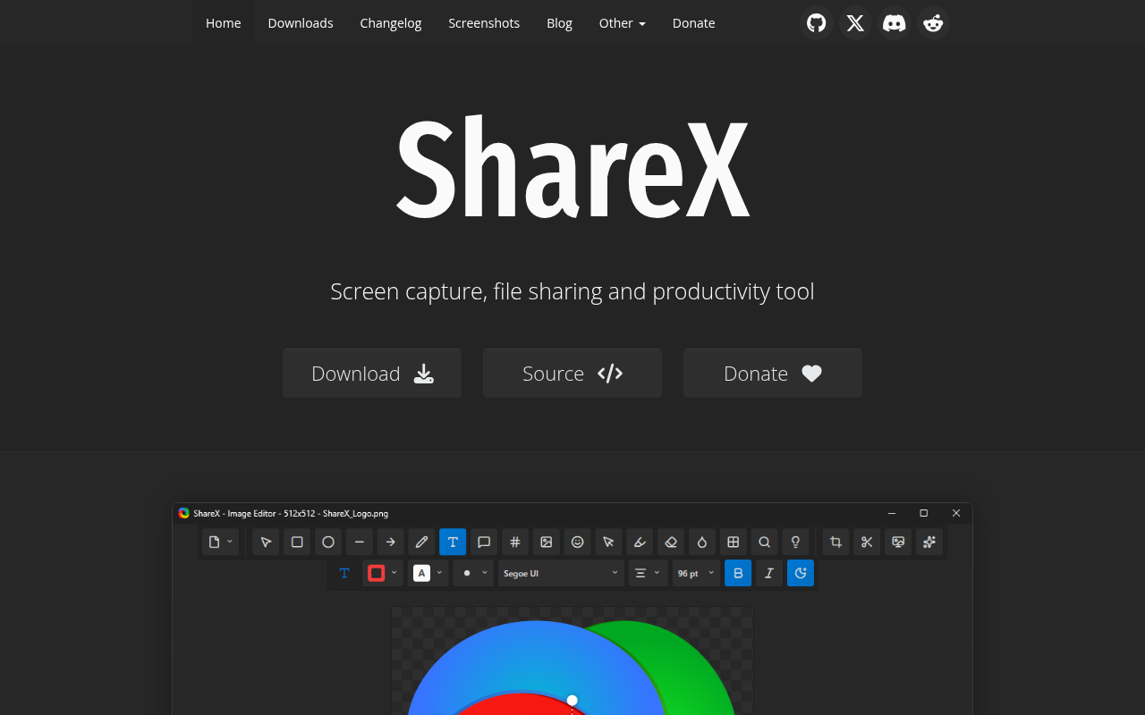 ShareX homepage