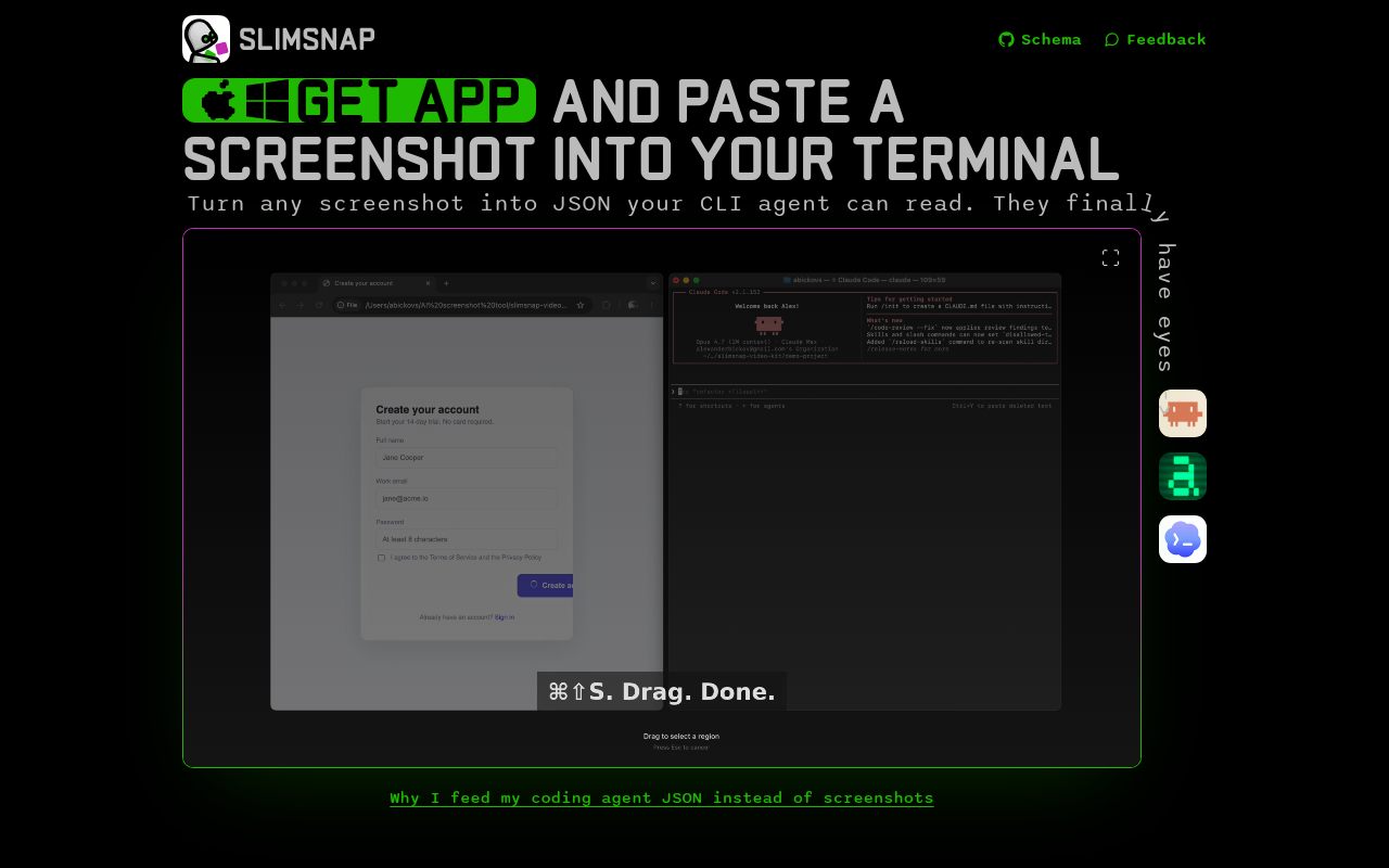 SlimSnap homepage