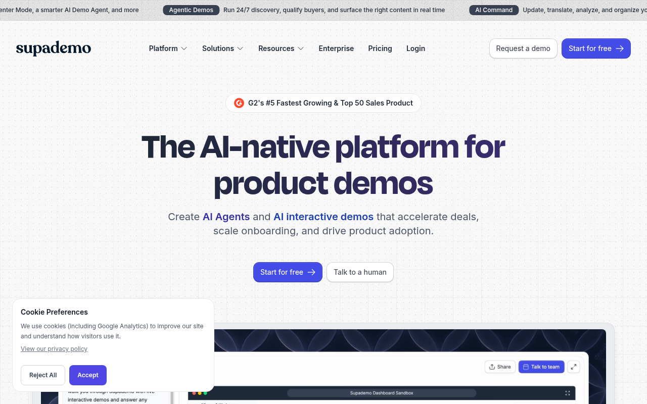 Supademo homepage